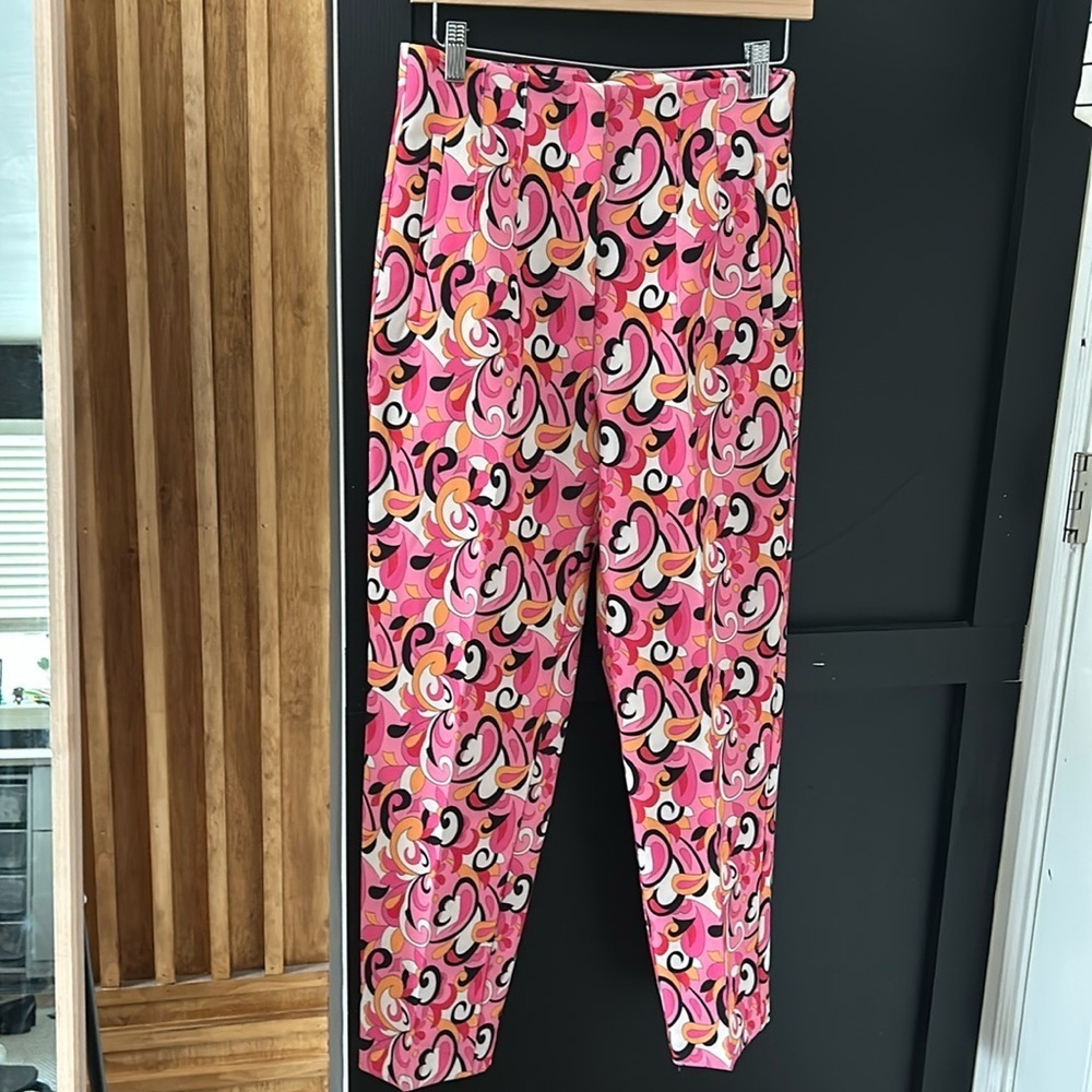 NWOT Zara Paisley Floral Straight Leg High Waist Pants in Multicolor. Size M - Picture 2 of 12